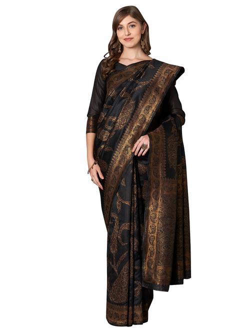 floral kanjivaram saree with blouse - 16907023 - Very Small Image - 1