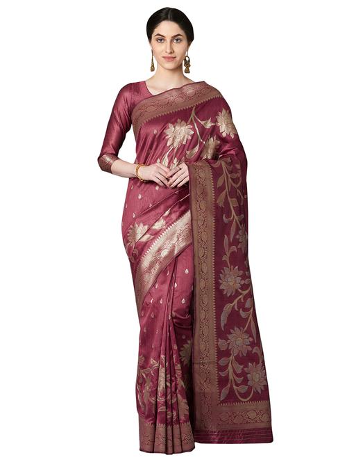 floral kanjivaram saree with blouse - 16907035 - Very Small Image - 1