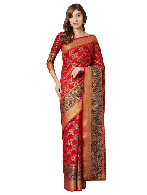 self design kanjivaram saree with blouse - 16907053 - Very Small Image - 1