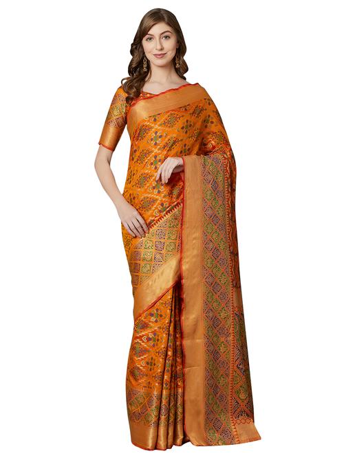 self design kanjivaram saree with blouse - 16907055 - Very Small Image - 1