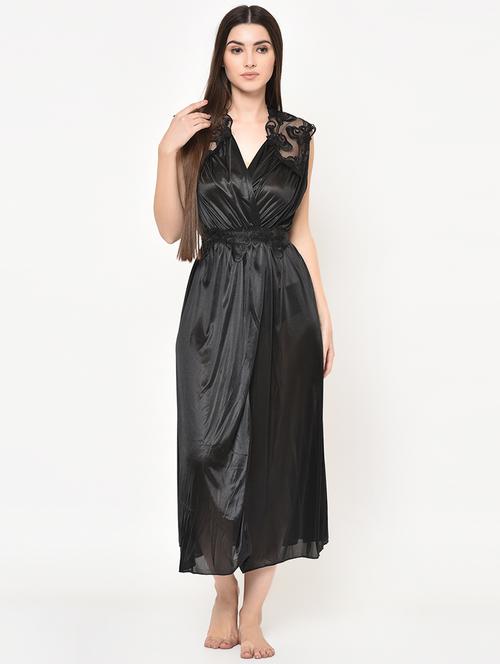 tie back lace detail robe - 16907960 - Very Small Image - 1