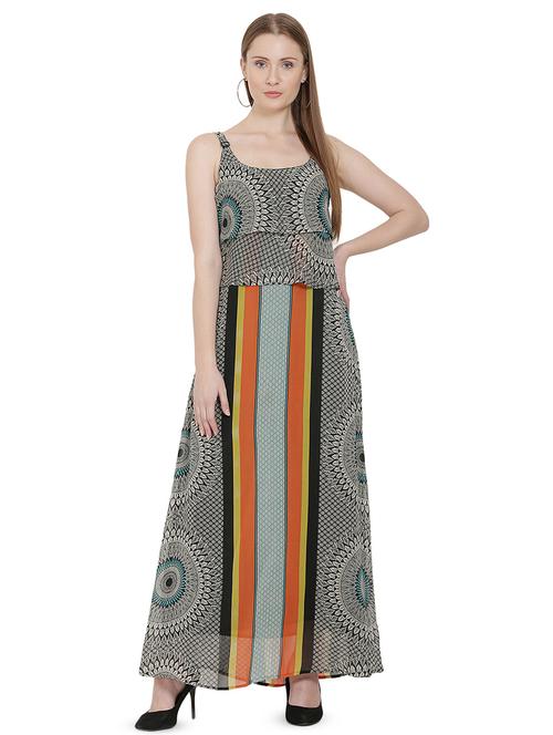 scoop neck layered maxi dress - 16908222 - Very Small Image - 1