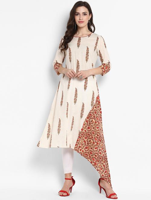 floral asymmetric kurta - 16909424 - Very Small Image - 1