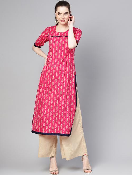 printed straight kurta - 16909431 - Very Small Image - 1