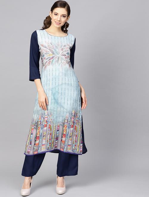 printed kurta palazzo set - 16909467 - Very Small Image - 1