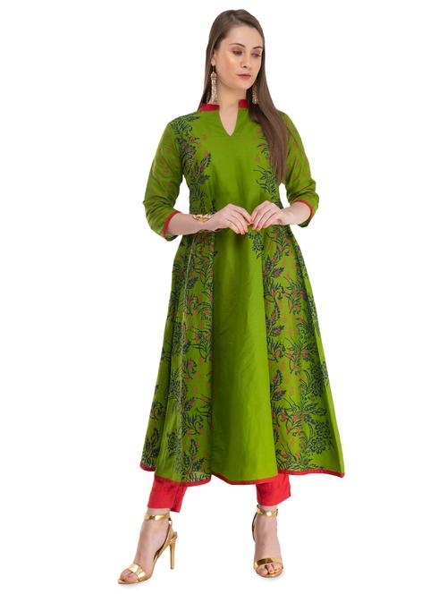 floral print flared kurta - 16909494 - Very Small Image - 1