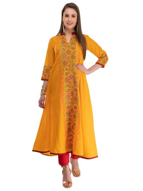 floral print flared kurta - 16909496 - Very Small Image - 1