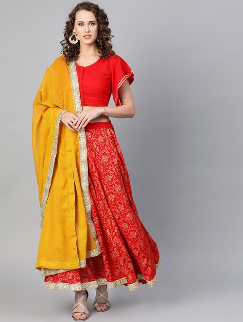 printed a-line lehenga - 16909858 - Very Small Image - 1