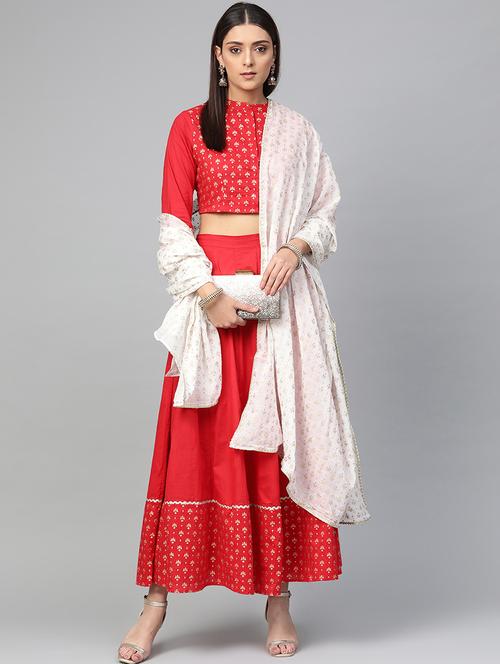 foil print a-line lehenga - 16909862 - Very Small Image - 1