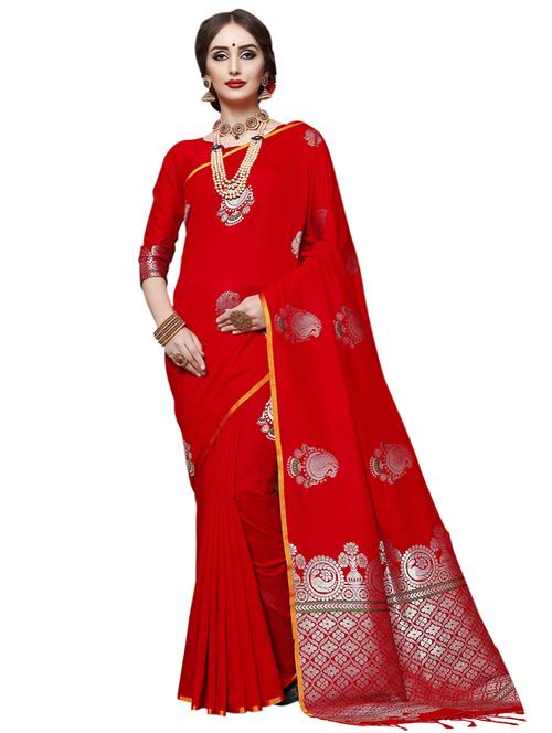 ethnic motifs banarasi saree with blouse - 16909952 - Very Small Image - 1
