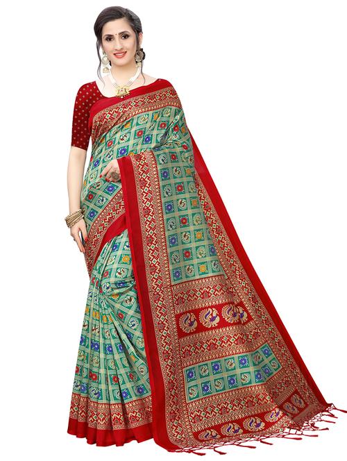 foil printed saree with blouse - 16909957 - Very Small Image - 1