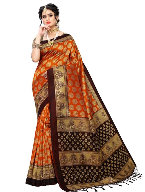 conversational printed saree with blouse - 16909964 - Very Small Image - 1