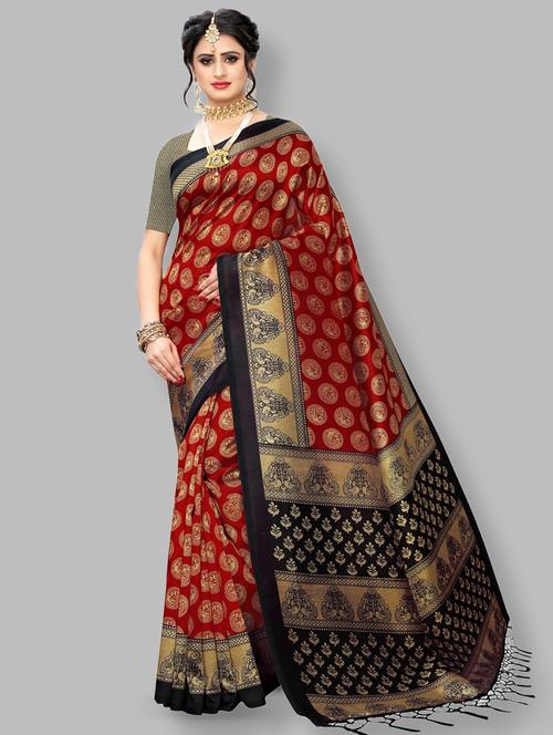conversational printed saree with blouse - 16909966 - Very Small Image - 1