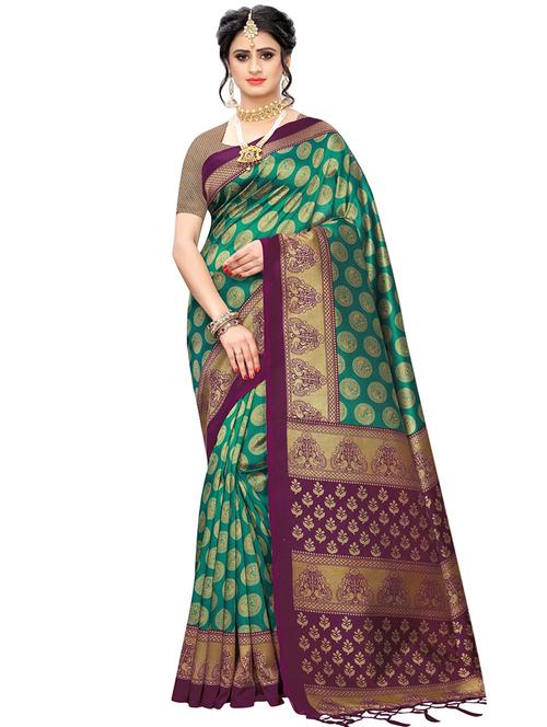 conversational printed saree with blouse - 16909967 - Very Small Image - 1