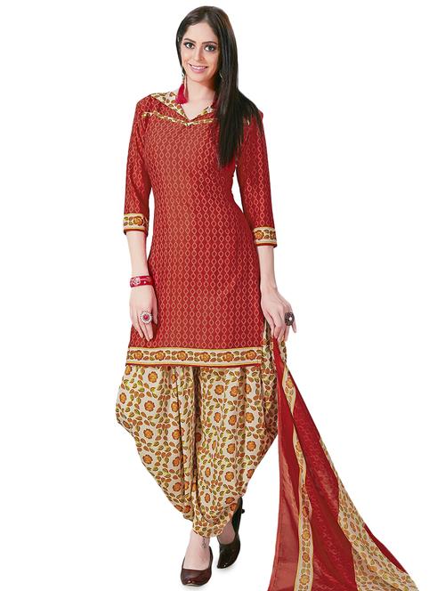 printed patiyala unstitched suit - 16910781 - Very Small Image - 1