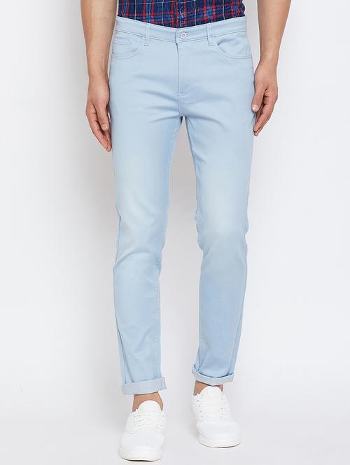 light blue solid chinos - 16911211 - Very Small Image - 1