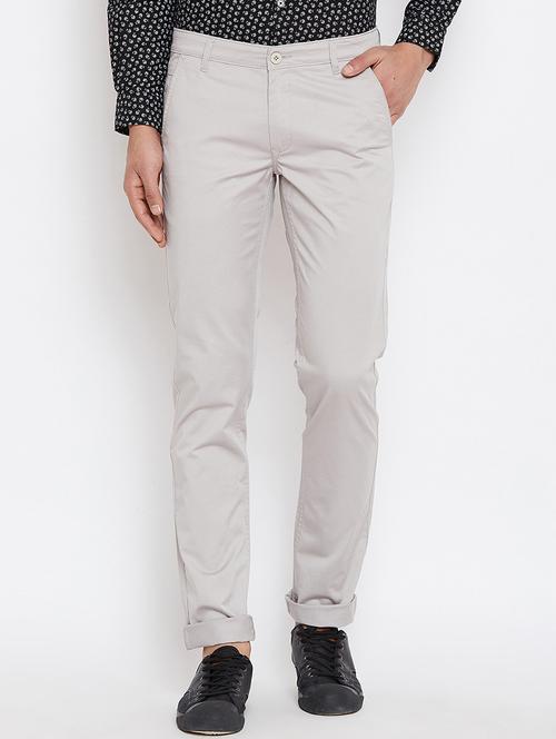 grey solid chinos - 16911212 - Very Small Image - 1