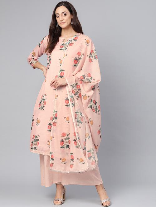 floral kurta palazzo set - 16913169 - Very Small Image - 1