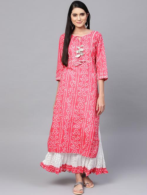 bandhani kurta skirt set - 16913175 - Very Small Image - 1