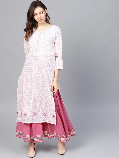 chevron kurta skirt set - 16913179 - Very Small Image - 1