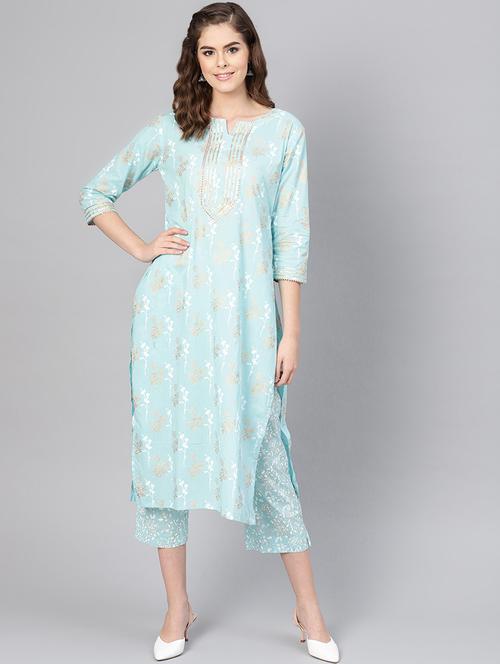 pastel kurta palazzo set - 16913180 - Very Small Image - 1