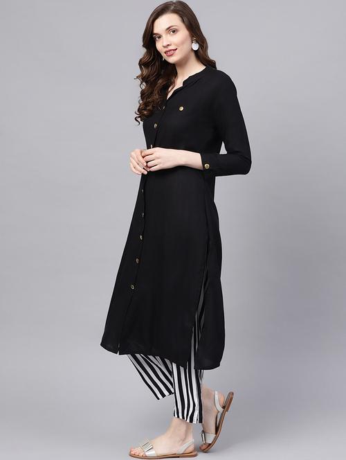 solid kurta palazzo set - 16913187 - Very Small Image - 1