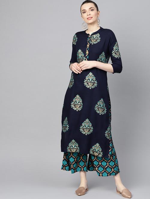 printed kurta palazzo set - 16913191 - Very Small Image - 1
