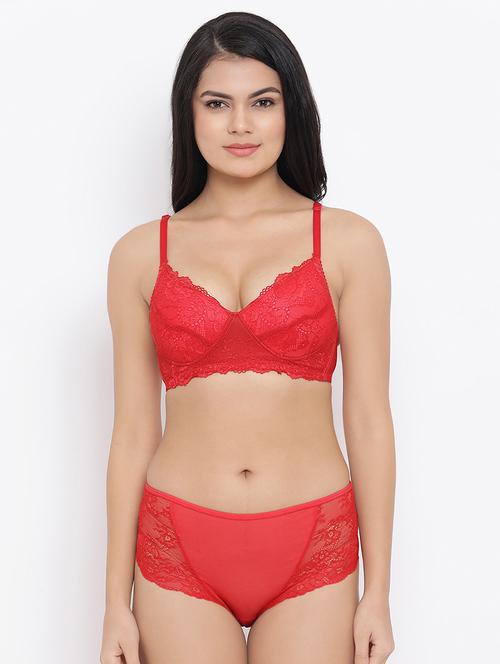red lace bra and panty set - 16913390 - Very Small Image - 1