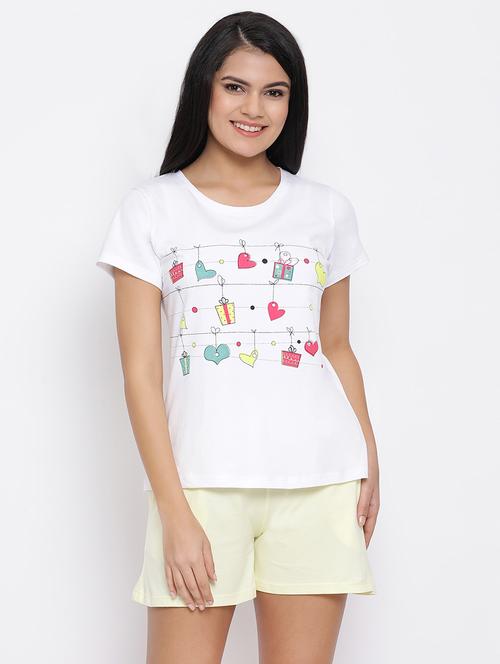 graphic tee with nightwear shorts set - 16913411 - Very Small Image - 1