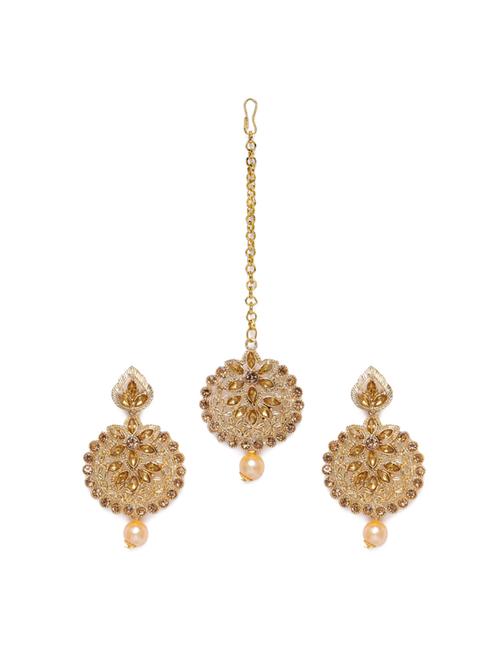 gold brass drop earring - 16913440 - Very Small Image - 1