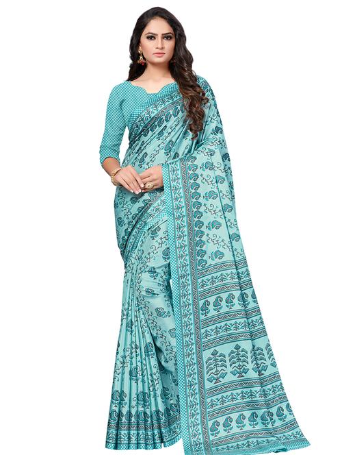 geometric printed saree with blouse - 16913487 - Very Small Image - 1