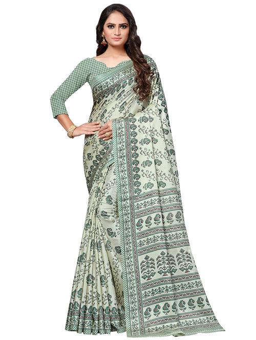 geometric printed saree with blouse - 16913490 - Very Small Image - 1