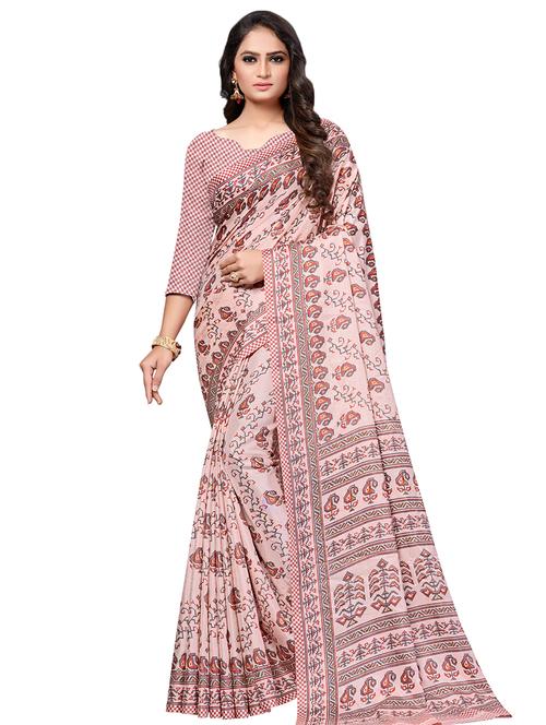 geometric printed saree with blouse - 16913491 - Very Small Image - 1