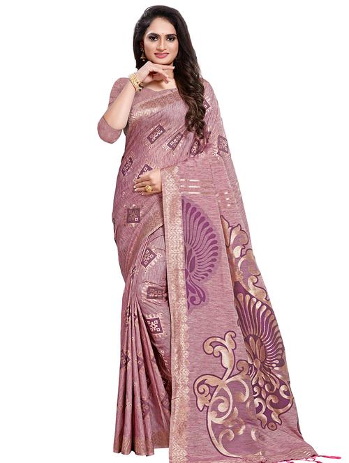 printed woven saree with blouse - 16913498 - Very Small Image - 1