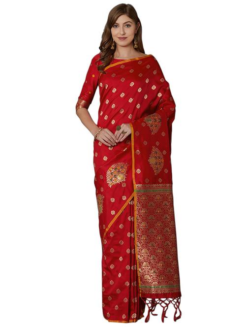 self design woven saree with blouse - 16913522 - Very Small Image - 1