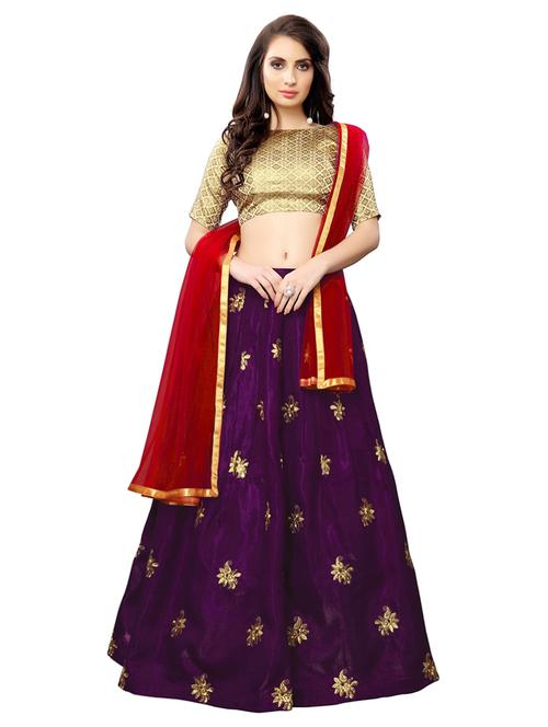 embroidered flared lehenga - 16913982 - Very Small Image - 1
