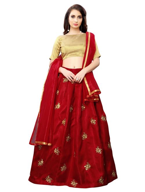 embroidered flared lehenga - 16913983 - Very Small Image - 1