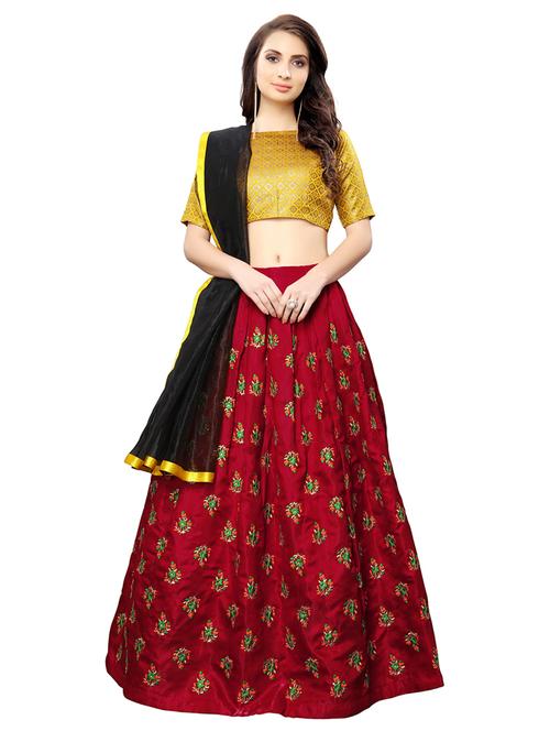 embroidered flared lehenga - 16913990 - Very Small Image - 1