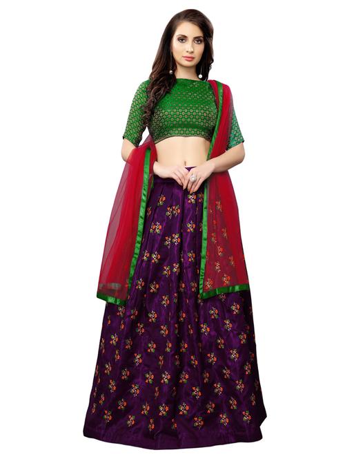 embroidered flared lehenga - 16913994 - Very Small Image - 1