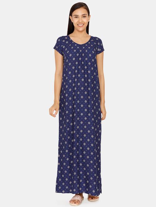 round neck printed nighty - 16914076 - Very Small Image - 1