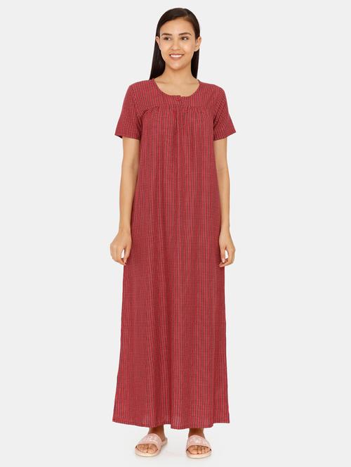 round neck printed nighty - 16914077 - Very Small Image - 1