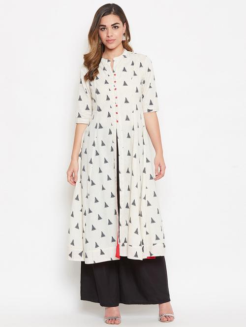 geometrical a-line kurta - 16914202 - Very Small Image - 1