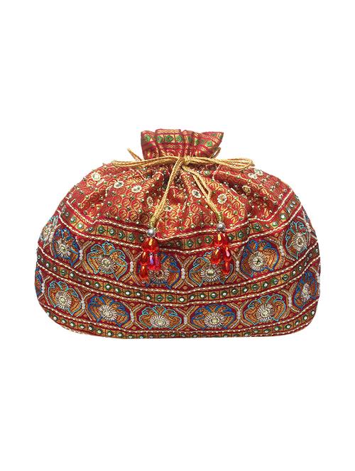 red silk ethnic potli - 16914471 - Very Small Image - 1