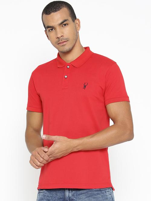 red solid polo t-shirt - 16915003 - Very Small Image - 1