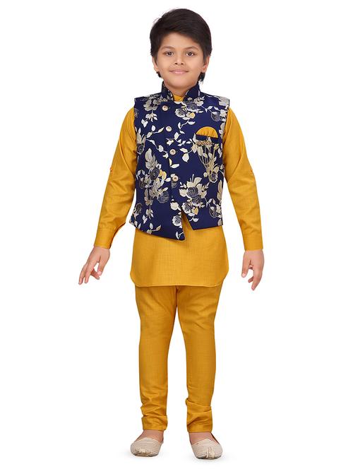 yellow cotton kurta sets - 16915161 - Very Small Image - 1