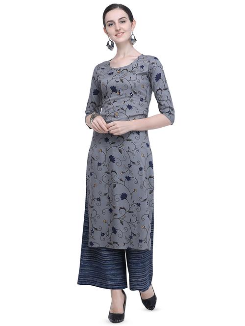 floral kurta palazzo set - 16915335 - Very Small Image - 1