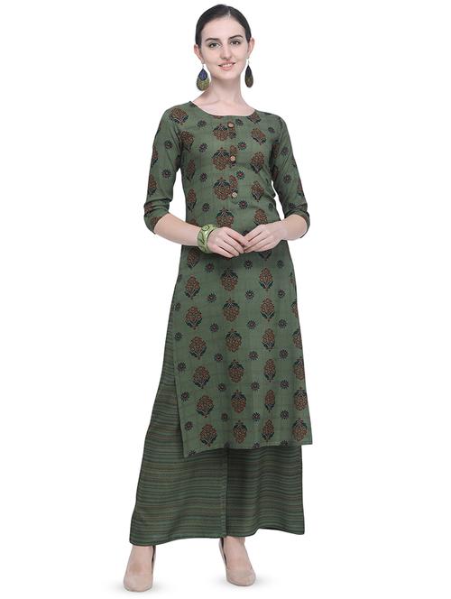 floral kurta palazzo set - 16915336 - Very Small Image - 1