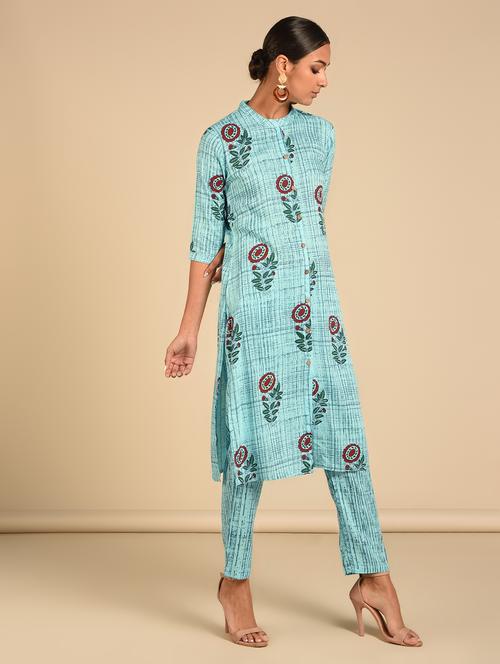 floral kurta pant set - 16915364 - Very Small Image - 1