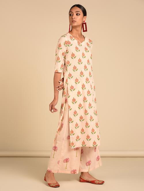 floral kurta palazzo set - 16915366 - Very Small Image - 1