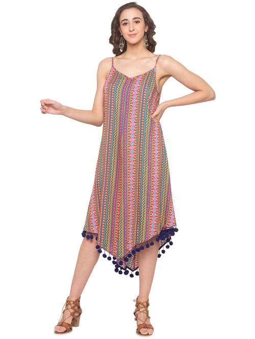 tassel hem aztec assymetric dress - 16915485 - Very Small Image - 1
